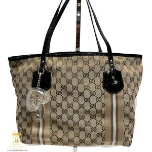 Gucci Sherry Line Tote Bag Supreme Jolie